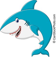 Vector Illustration of Cute shark cartoon - Vector illustration of Cute ...