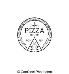 EPS Vectors of Pizza logo - Black and white logo Pizzeria csp10721694 ...