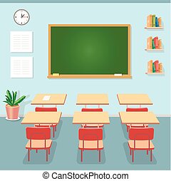 Vector of Empty classroom for elementary school - A vector ...