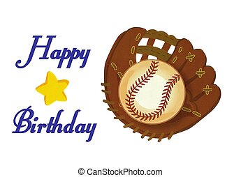 Download Stock Illustration of Baseball happy birthday card ...