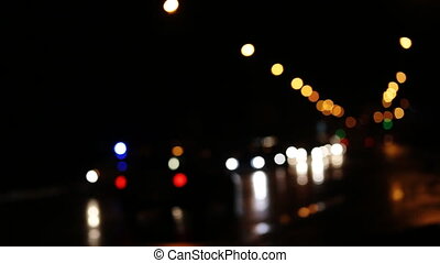 Diffused background with blurring lights of cars on the road of a big city.  | CanStock