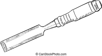 Clip Art Vector of chisel vector csp18867169 - Search Clipart