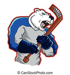 Bear playing hockey Clip Art Vector and Illustration. 24 Bear playing ...