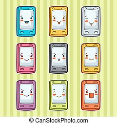 Clip Art Vector of Various cell phones and tablets csp9176646 - Search