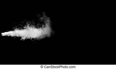 Random steam fog blow from left a black background. Random floor fog to  fullscreen from left a black background. use the | CanStock