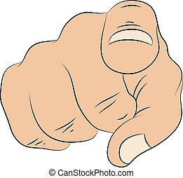 Vector of Pointing Finger - simple cartoon drawing of a pointing