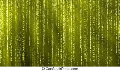 Yellow matrix background. Yellow animated matrix background, computer code  with symbols and characters. | CanStock