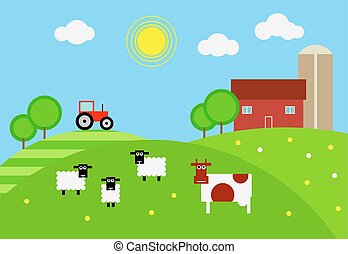 EPS Vectors of cartoon farm house csp15551492 - Search Clip Art