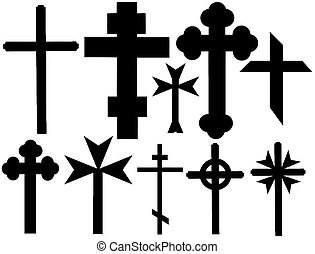 EPS Vector of Christian crosses - Various christian crosses on white ...