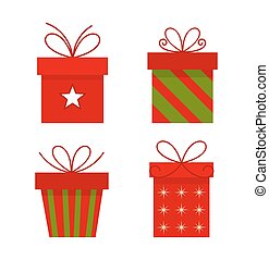 Clip Art Vector of Christmas presents collection. Vector illustration