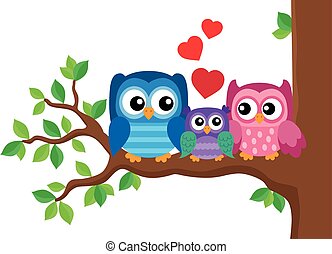 Owl family Vector Clipart Royalty Free. 1,015 Owl family clip art ...