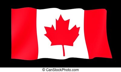 Canadian flag. waving. Flag animation useful for editors. background  deleted with chromekey. then useful as png format. | CanStock