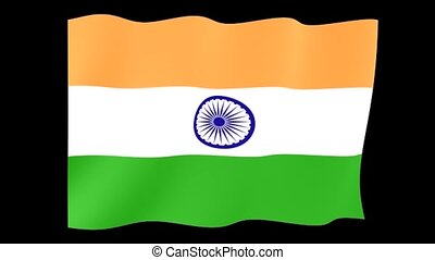 Indian flag. waving. Flag animation for using in foto's en video. useful  for editors. background deleted with chromekey. then | CanStock