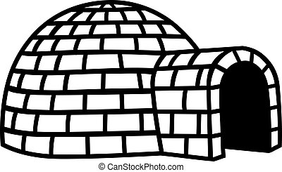 igloo black and white clipart snake