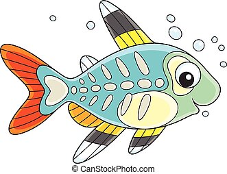 Vectors of X-ray tetra cartoon fish - An illustration of a cute x-ray