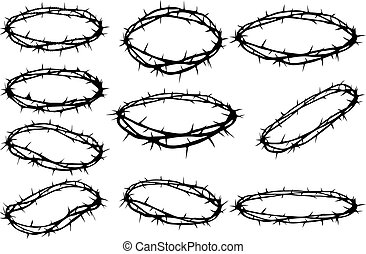 EPS Vector of Crown of Thorns - A vector drawing of a crown made of