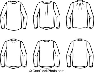 Clipart Vector of Blouse - Vector illustration of women's blouses ...