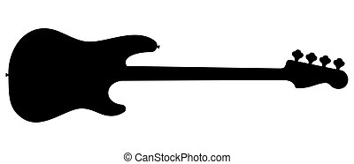 Download Clip Art Vector of Bass Guitar Silhouette - Silhouette of ...