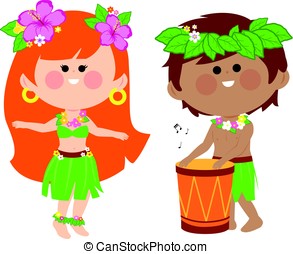 Hula girl Vector Clip Art Royalty Free. 299 Hula girl clipart vector ...