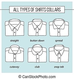 EPS Vector of Men's Shirt Collars - A man's shirt collar with 3 levels ...