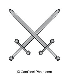 EPS Vector of Crossed gladius swords icon on white background. Vector ...