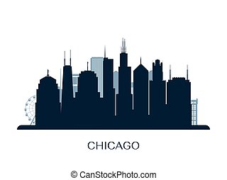 EPS Vector of Chicago skyline silhouette - Chicago USA skyline and ...