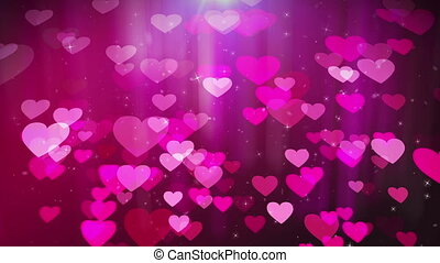 love hearts animation with pink background