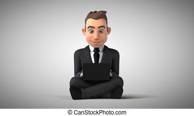Sad businessman coding - 3d animation. | CanStock