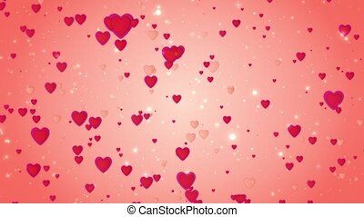 Romantic wedding red background. the movement of red hearts. love symbol.  valentine. 3d animation. The dynamic movement of | CanStock