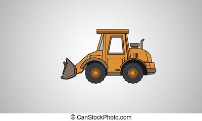 Excavator tractor animation icon illustration design. | CanStock