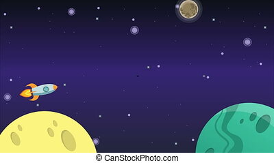Animation of planet on space background collection. | CanStock