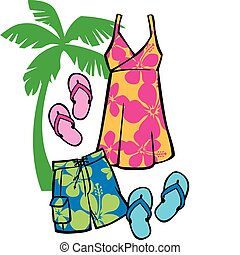 Beachwear Illustrations and Clipart. 405 Beachwear royalty free ...