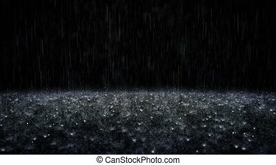 Rain on darkly background, falling raindrops. | CanStock