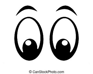 Stock Illustrations of cartoon eyes - Six pairs of cartoon eyes looking