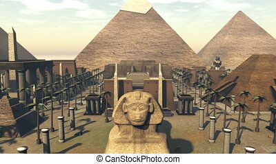 Animation of ancient architecture in a city of egypt. 4k. 3d rendering  animation of monument architecture of the heritage of | CanStock