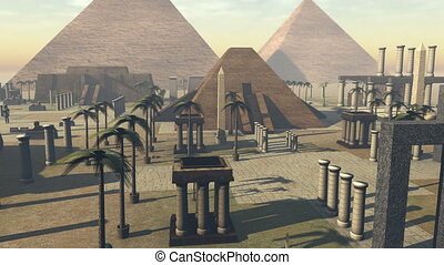 Animated growing ancient archeology of egypt. 4k. 3d rendering animation of  monument architecture of the heritage of ancient | CanStock