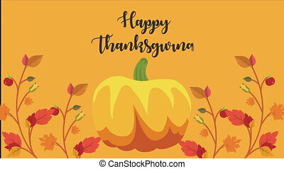Happy thanksgiving day design animation collection. | CanStock
