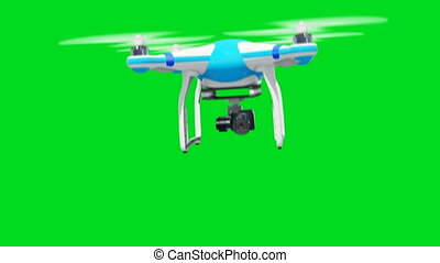 tøjlerne Indtil skære ned 4 videos in 1. drone flying on green screen with motion blur. quadcopter  flights 3d animation with alpha matte. 4k ultra hd | CanStock