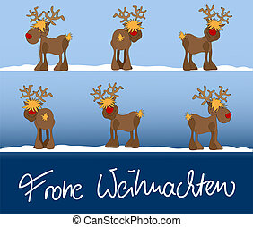 Clipart of Frohe Weihnachten - Schriftzug &quot;frohe Weihnachten&quot; mit einer