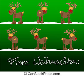 Clipart of Frohe Weihnachten - Schriftzug &quot;frohe Weihnachten&quot; mit einer