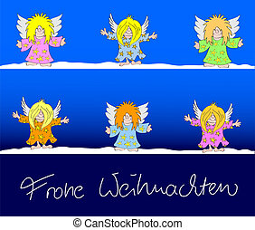 Drawings of xmas card Frohe Weihnachten csp7314763 - Search Clipart