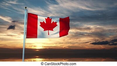 Canadian flag waving in the wind has canada maple leaf design - 30fps 4k  video. Canadian flag waving in the wind has canada | CanStock
