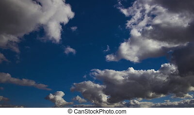 Clouds weather nature cloud blue blue sky with clouds sun time lapse clouds  4k rolling puffy cloud movie. | CanStock