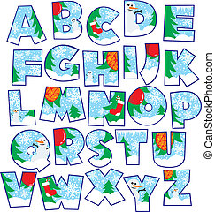 Vector Clip Art of christmas alphabet - vector illustration of a christmas&hellip; csp12162910