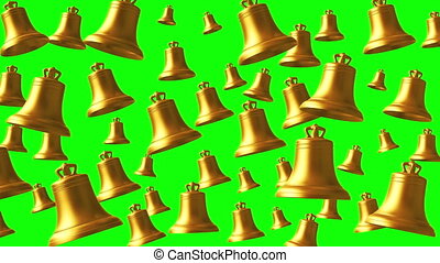 4k. golden ringing bells on green screen. loops. 3d animation. 3840x2160. |  CanStock