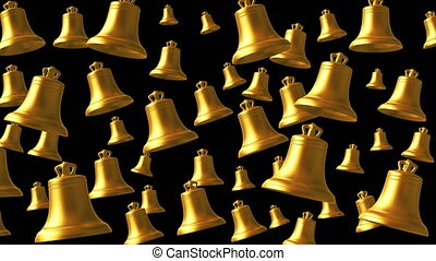 4k. golden ringing bells with alpha channel. loops. 3d animation.  3840x2160. | CanStock