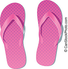 Drawings of Pink Dot Flip flop - Raster illustration of a pair of flip ...