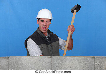 Stock Photography of Man using sledge-hammer csp8839381 - Search Stock ...