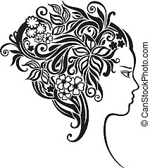 Flowers her hair Vector Clip Art EPS Images. 322 Flowers her hair ...